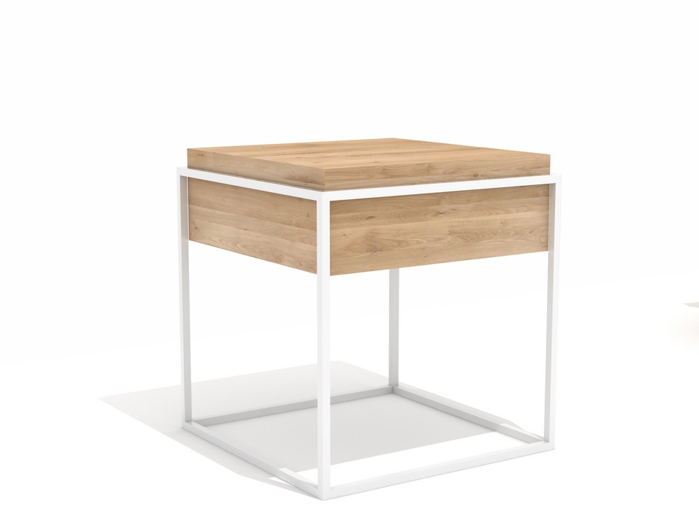 Petite table en métal blanc avec structure métallique MONOLIT Ethnicraft - Label Maison