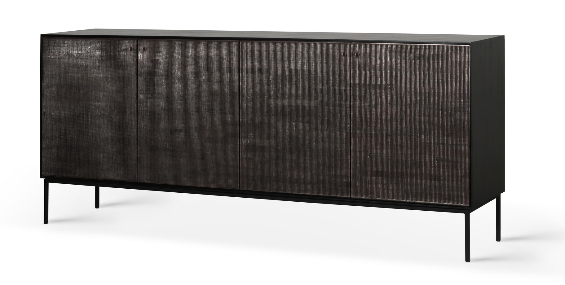 Buffet 4 portes en teck noir GROOVES Ethnicraft