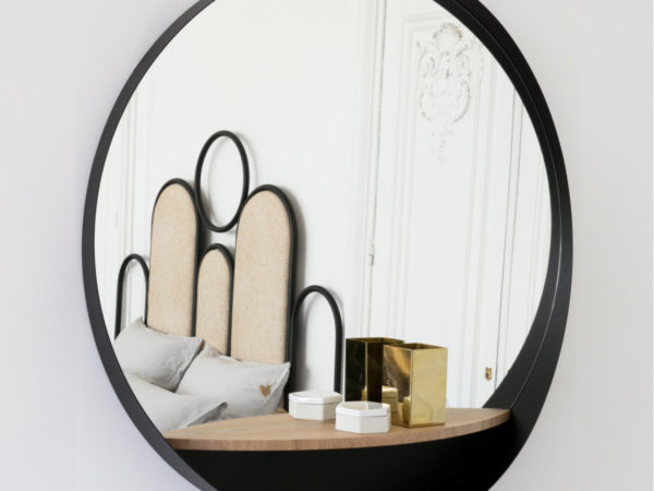 Miroir rond noir EDMOND RESISTUB