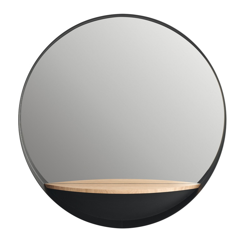 miroir noir et rond edmond RESISTUB