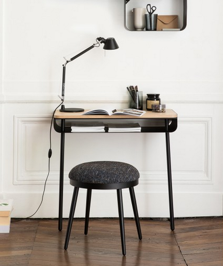 Tabouret de bureau en métal noir Lili RESISTUB