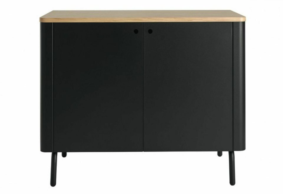 Buffet en metal noir et chene Edgar RESISTUB