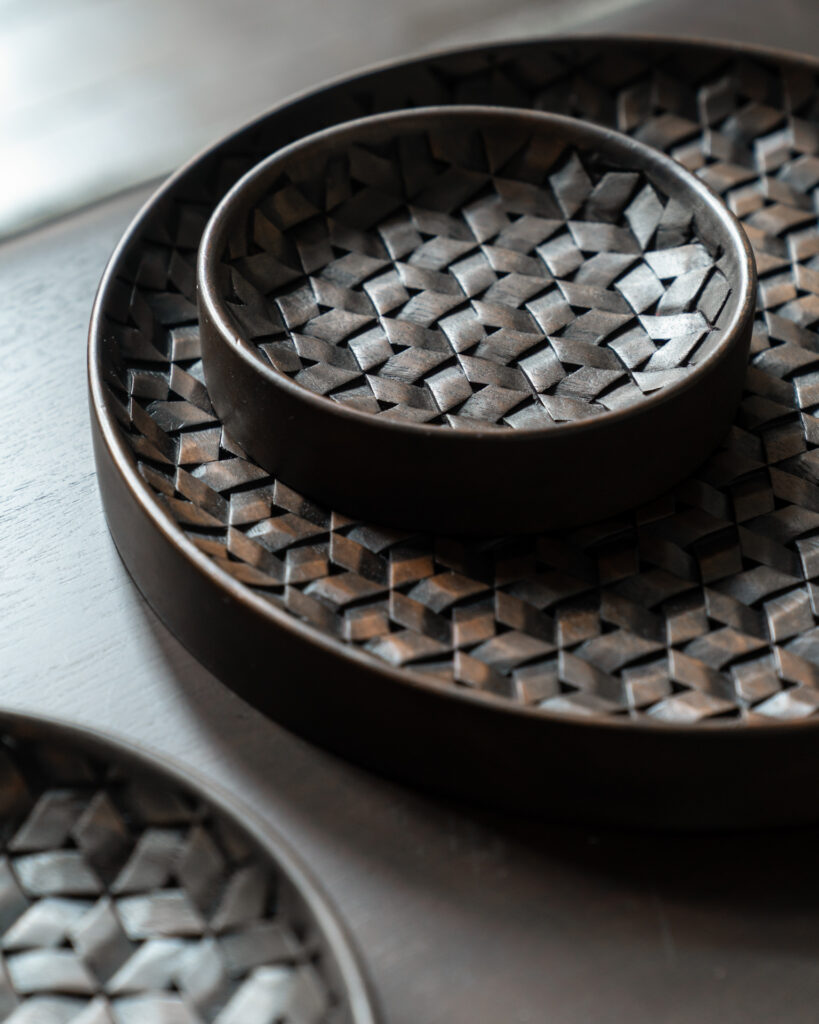 Set de 3 plateaux Ethnicraft en mahogny brun foncé - Ethnicraft
