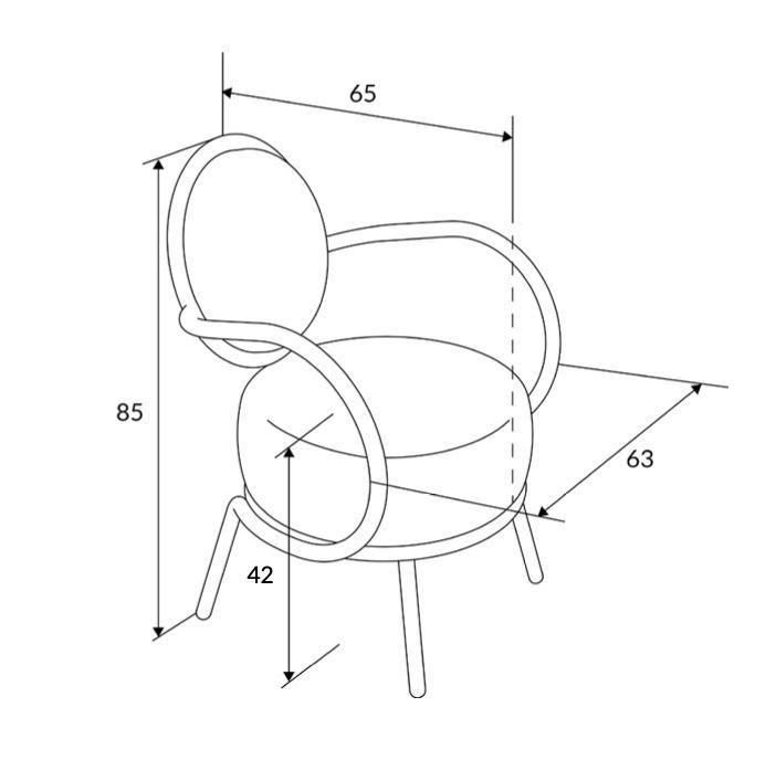 Mesures Fauteuil Joséphine bicolore RESISTUB