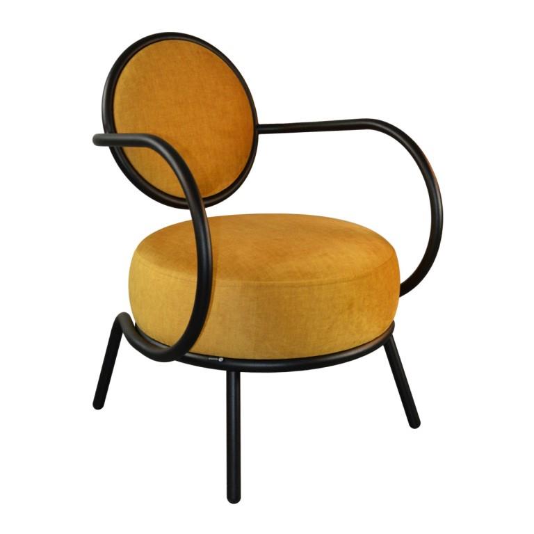 Fauteuil Joséphine jaune moutarde bicolore RESISTUB