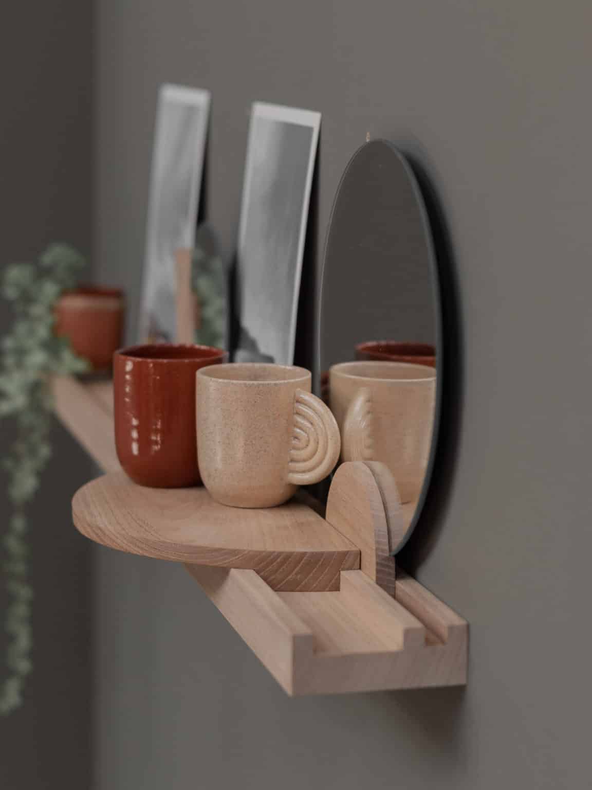 gllu etagere en bois naturel disponible dans un magasin de décoration Nantais